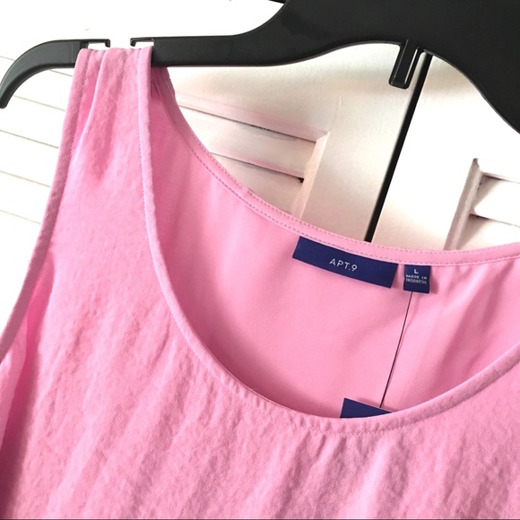 LAST ONE! w/TAG Layered CHIFFON TANK Pink - Picture 3 of 7